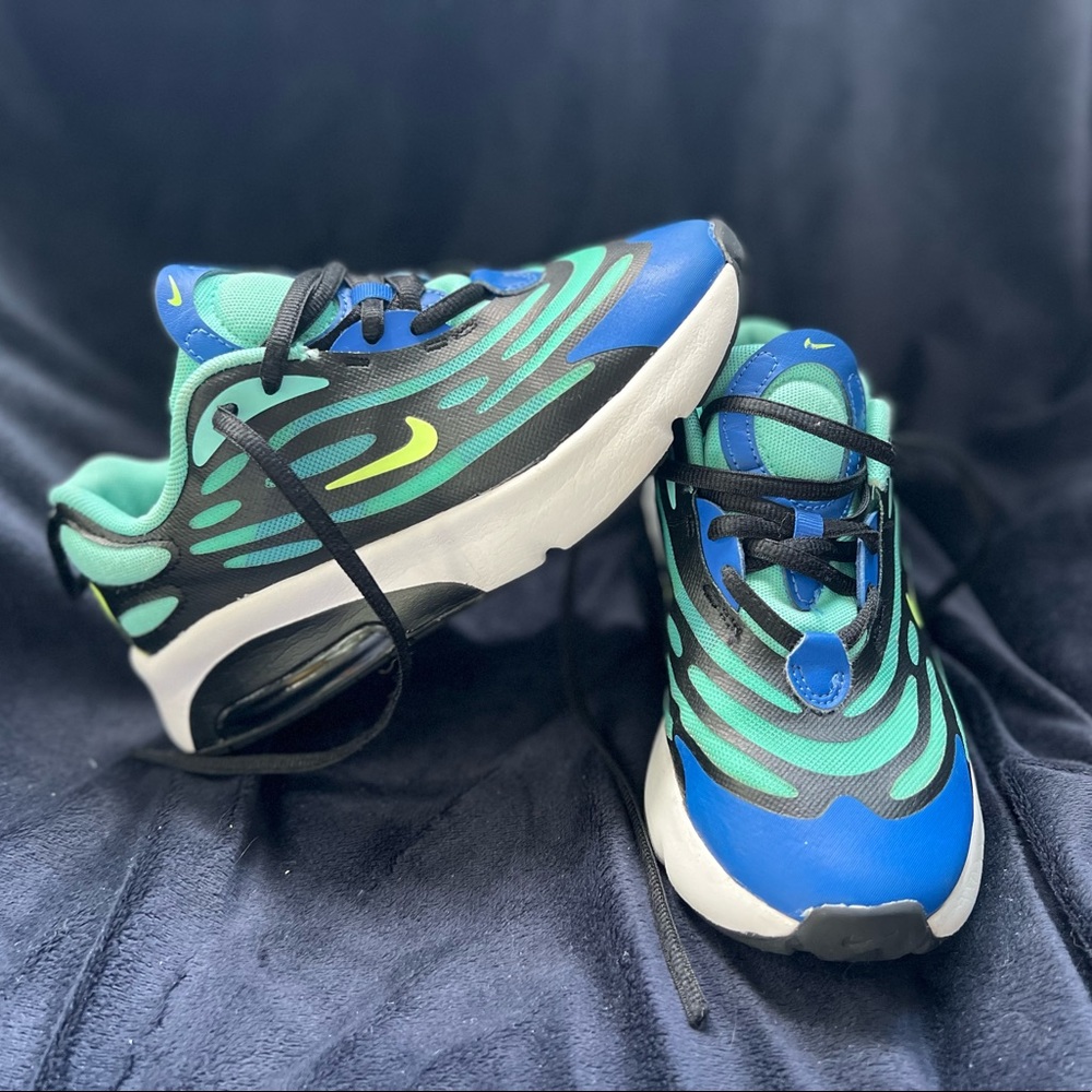 Blue and teal Nike sneakers. Youth size 1. Gently used